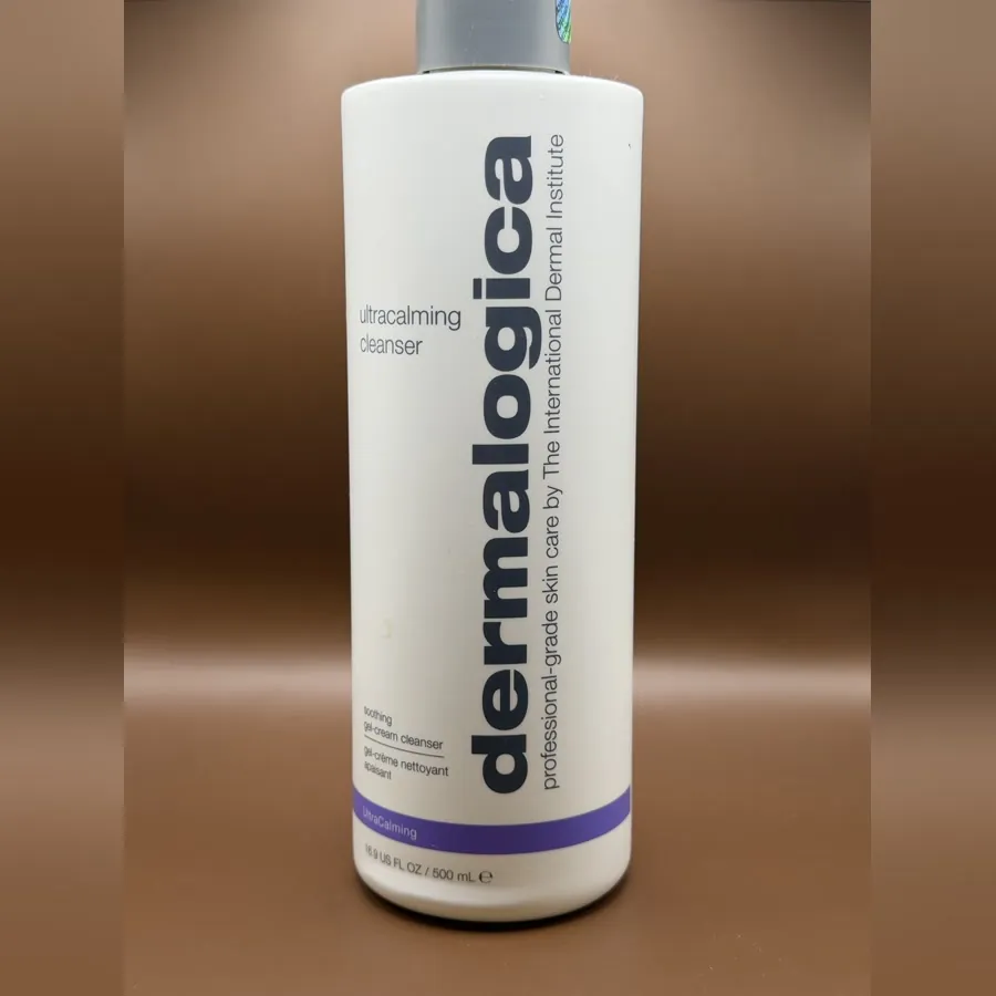 Dermalogica UltraCalming Cleanser, the 500ml white bottle with a purple band
