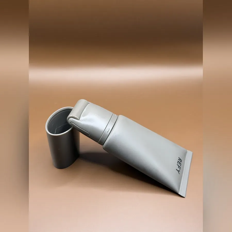 REFY Glow and Sculpt face primer in a grey squeeze tube